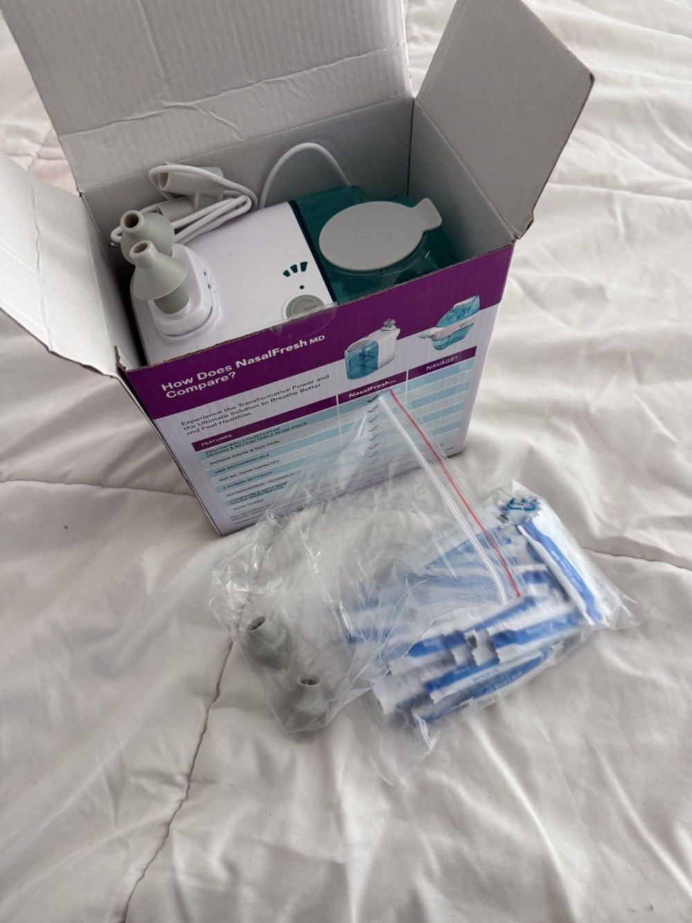 NasalFresh MD Dual Powered Nasal Irrigation System for Sinus Congestion and Snor - Picture 6 of 7